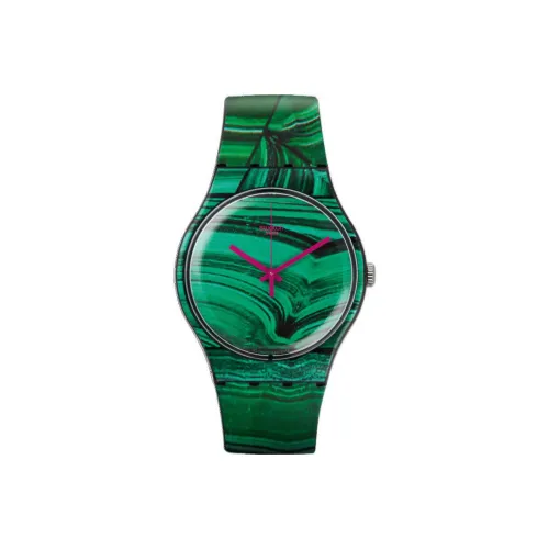 SWATCH ORIGINALS Collection Кварцевый механизм Унисекс Часы 41 мм Зеленый циферблат Пластиковый корпус Часы Силиконовый ремешок