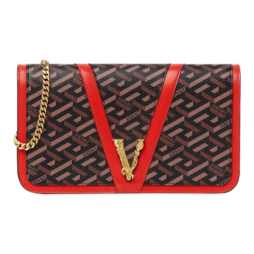 VERSACE Сумка через плечо из коровьей кожи женская красная