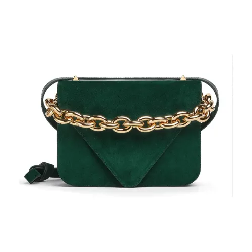 Bottega Veneta Сумка-конверт из коровьей кожи плечевая сумка женская темно-зеленая