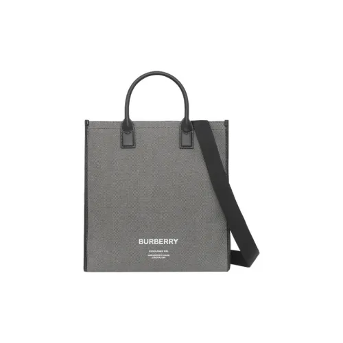 Burberry Horseferry Холст Тоут Сумка Сумка для покупок Сумка через плечо Сумка Мужская Черная Серая