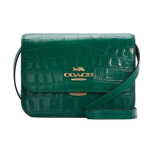 COACH Brynn Крокодиловый узор Кожа Сумка через плечо Средний Женский Изумрудно-зеленый