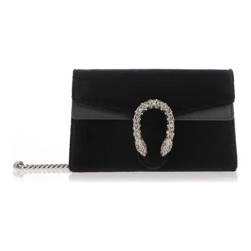 GUCCI Dionysus Вельвет Сумка через плечо Сумка на плечо Женская Черная