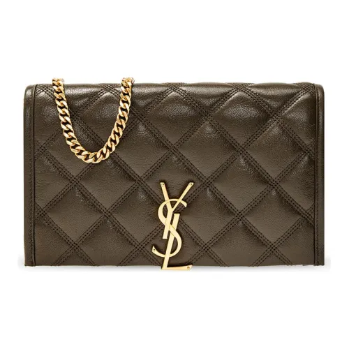 SAINT LAURENT Овчина Сумка через плечо Женская Темно-зеленая