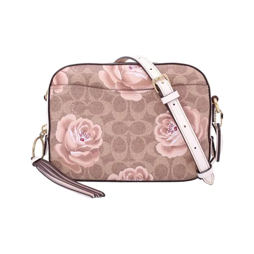 COACH Camera Покрытый холст Сумка через плечо Camera Сумка Маленькая Женская