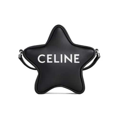 CELINE Smooth Коровья Кожа Плечевая Сумка Маленькая Мужская Черная