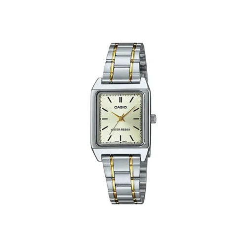 CASIO Dress Collection Кварцевый механизм ремешок из нержавеющей стали женские часы желтый циферблат