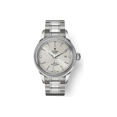 TUDOR Wind Style Collection Автоматический Механический Механизм Женские Часы 28 мм Серебристый Циферблат Стальные Оправа Часов Стальной Ремешок