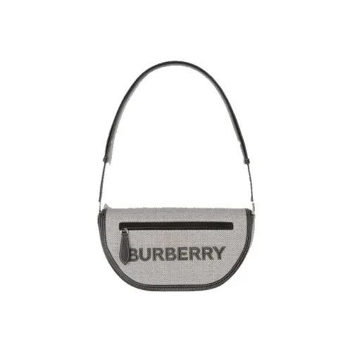 Burberry OLYMPIA Холст и Кожа Плечевая Сумка Сумка-полумесяц Сумка Сумка через плечо Сумка через плечо Маленькая Женская