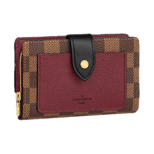 LOUIS VUITTON Кошелек из коровьей кожи Женские Бордо Красный Эбеновый Черный