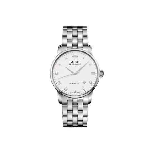MIDO Автоматический Механический Механизм Мужские Часы Baroncelli 38 мм Белые