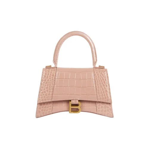 Balenciaga HOURGLASS Корова Кожа Сумка Маленькая Женская Нежно-Розовая