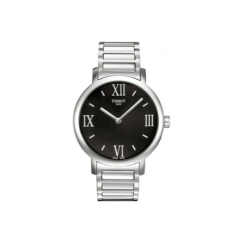 TISSOT Quartz Механизм Женские часы 34 мм Черный циферблат Корпус из нержавеющей стали Ремешок из нержавеющей стали