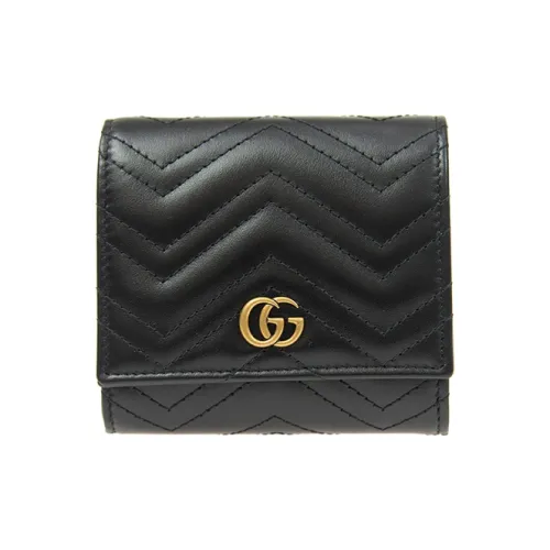 GUCCI Marmont Коровья кожа Держатель для карт кошелек Держатель для карт кошелек Женские Черный