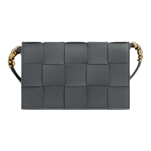 Bottega Veneta Cassette Корова Кожа Тофу Camera Сумка Сумка через плечо Унисекс Грозный Серый Золотой