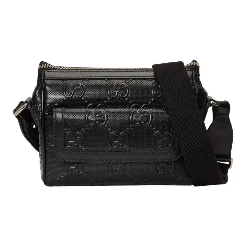 GUCCI Кожа Курьерская Сумка Сумка через плечо Унисекс Черная