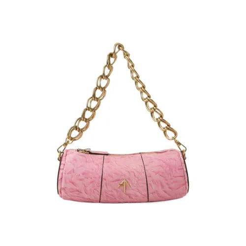 Manu Atelier Сумка из коровьей кожи цилиндрическая сумка сумка через плечо маленькая женская розовая