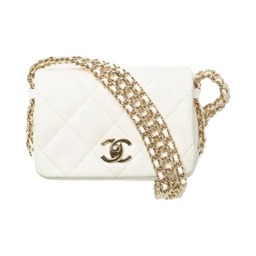 CHANEL Lambskin Shoulder Bag Mini Women's White CHANEL Сумка через плечо из овечьей кожи Mini Женская Белая