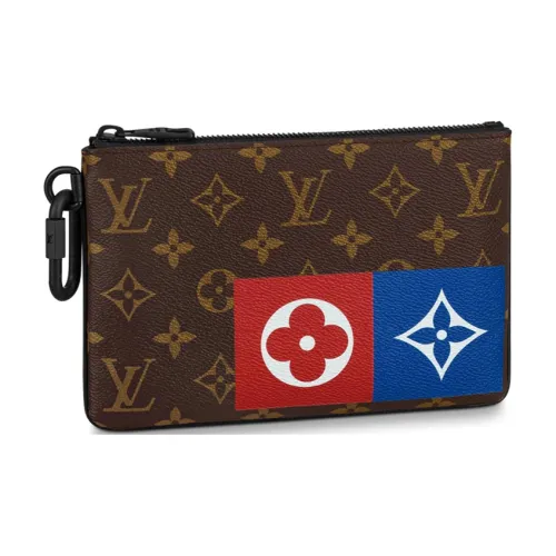 LOUIS VUITTON с коровьей кожей средний клатч мужской коричневый