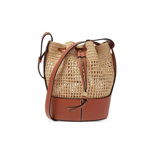 LOEWE Совместное издание Воздушный шар из волокна рафии с коровьей кожей сумка-баллон сумка на плечо сумка через плечо