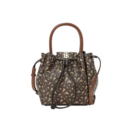 Burberry Ткань Ведрообразная Сумка Сумка через плечо Сумка на плечо Маленькая Сумка Женская Коричневая