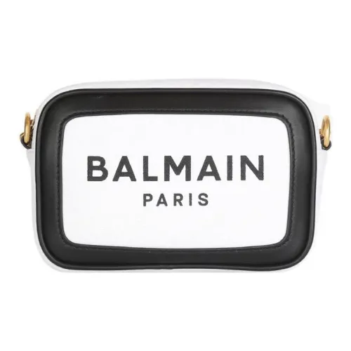 BALMAIN Холст Сумка через плечо Женская Белая и Черная