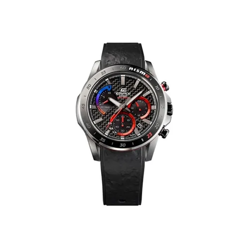 CASIO EDIFICE Секундомер Chronograph Collection Кварцевый механизм Смольный ремешок Часы Мужские Циферблат Черный