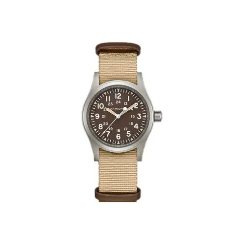 HAMILTON Механизм с ручным заводом Мужские часы серии Khaki Field 38 мм Коричневый