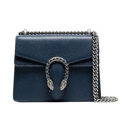 GUCCI Dionysus Кожа Цепляемая Сумка через плечо Женская Темно-синяя