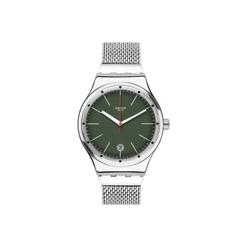 SWATCH Автоматический Механический Механизм Мужские Часы серии Metal 42мм*50,6мм*13,8мм Зеленые