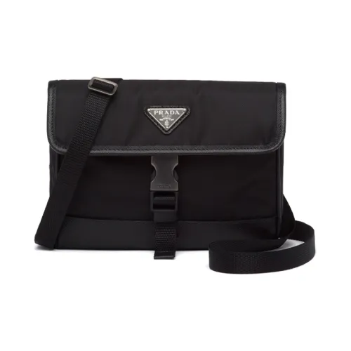 PRADA Saffiano Кожа с Переработанным Нейлоном Сумка через плечо Сумка на плечо Чехол для телефона Мужской Черный
