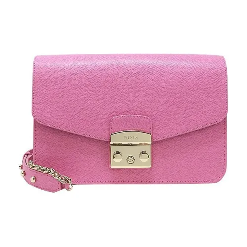 Furla Metropolis Collection Кожаная Маленькая Квадратная Сумка Сумка через плечо Женская Розовая