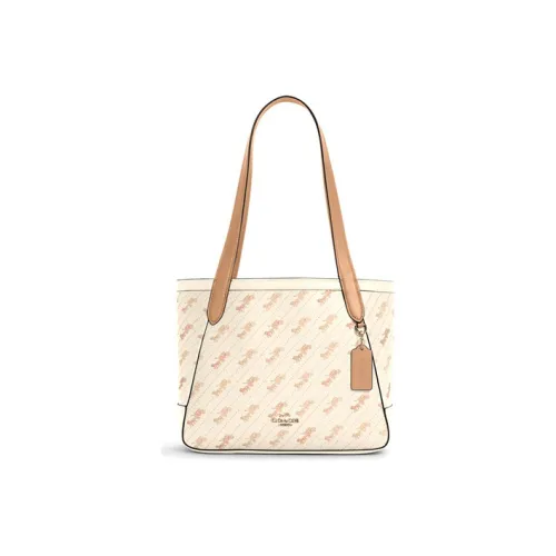 COACH Сумка Tote из искусственной кожи сумка для покупок сумка через плечо сумка среднего размера женская розовая и белая