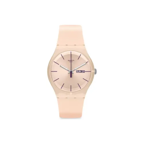 SWATCH ORIGINALS Collection Кварцевый механизм Унисекс Часы 41 мм Розовый Циферблат Часы Пластиковый Корпус Часы Силиконовый Ремешок SUOT700