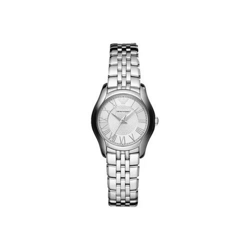 EMPORIO ARMANI Наручные часы Кварцевый механизм Ремешок из нержавеющей стали 27 мм Белый циферблат Женские часы AR1716