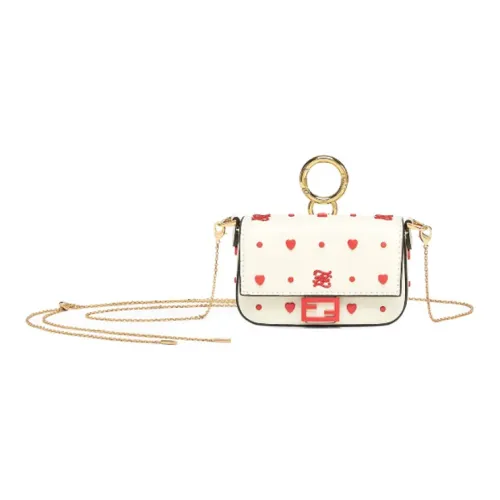 FENDI Baguette Коровья кожа Сумка через плечо Экстра мини Женская Белая