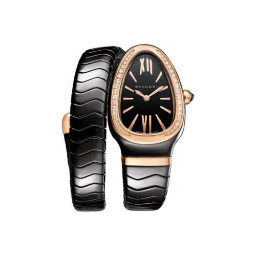 BVLGARI Наручные часы Кварцевый механизм Черный циферблат Женские часы