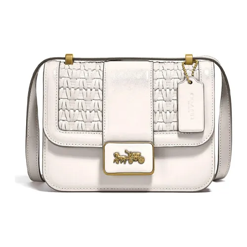 COACH Alie Телячья кожа Курьерская сумка Маленькая квадратная сумка Сумка через плечо Маленькая Женская цвет Слоновая кость