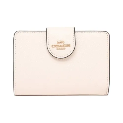 COACH Corner Zip Кожа Держатель для карт кошелек Средний Женские Белый