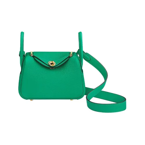 HERMES Lindy Taurillon Clemence Коровья кожа Сумка Сумка через плечо Сумка через плечо Мини Женская 6W Menthe Мятно-зеленый
