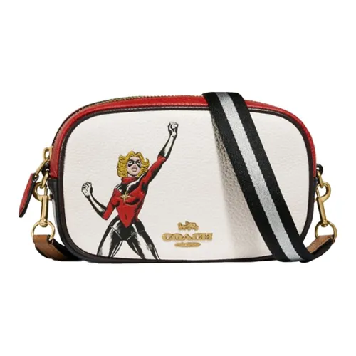 COACH X Marvel Captain Marvel Коллаборация Convertible Belt Кожа Сумка на плечо Маленькая Женская Мел Белый