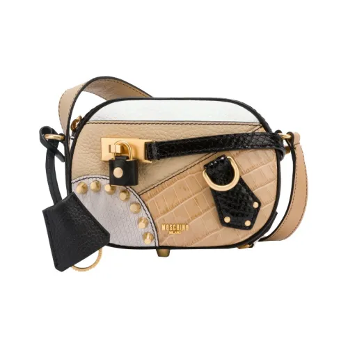 MOSCHINO Сумка через плечо из коровьей кожи Женская Черная Коричневая Белая и Многоцветная