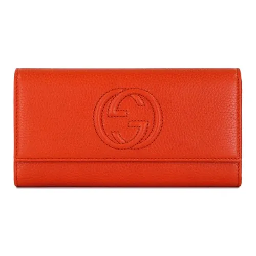 GUCCI SOHO совместный бренд Кожа Кошелек Женский Оранжевый Красный