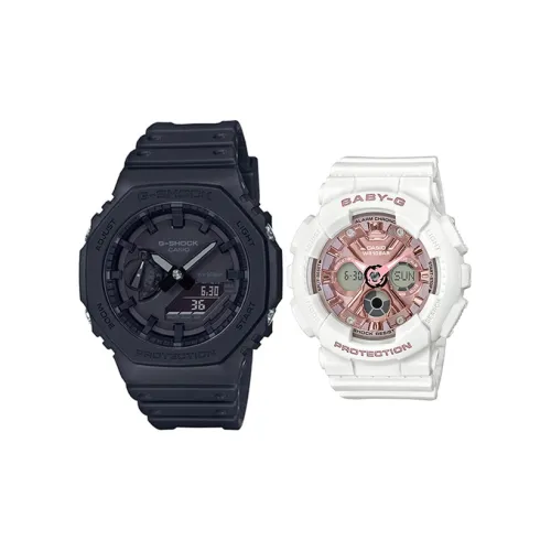 CASIO Pair Table Series Кварцевые Механические Часы Унисекс Черный Циферблат GA 2100 1A1+BA 130 7A1ER