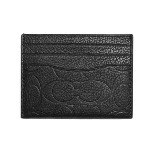 COACH Card Case Кожа Хранение Картхолдер Мини Женские Черный