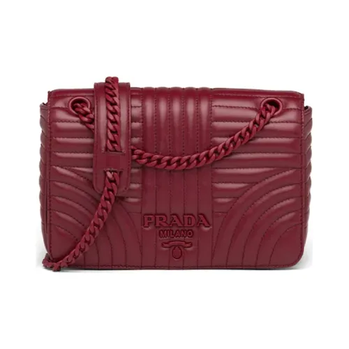 PRADA Сумка через плечо из коровьей кожи Женская Вишневый