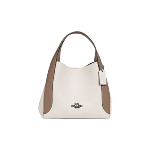 COACH Hadley Pebble Кожа Сумка-Корзинка Портативная Сумка через плечо Маленькая Сумка через плечо Женская Белая и Коричневая
