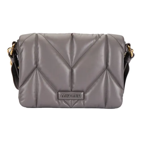 MIU MIU Patchwork Lambskin Crossbody Bag Shoulder Bag Women's Gray