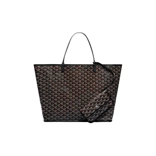 GOYARD Холст Телячья кожа Зубы Собаки Сумка-тоут Сумка для покупок Сумка через плечо Сумка Женская Черная