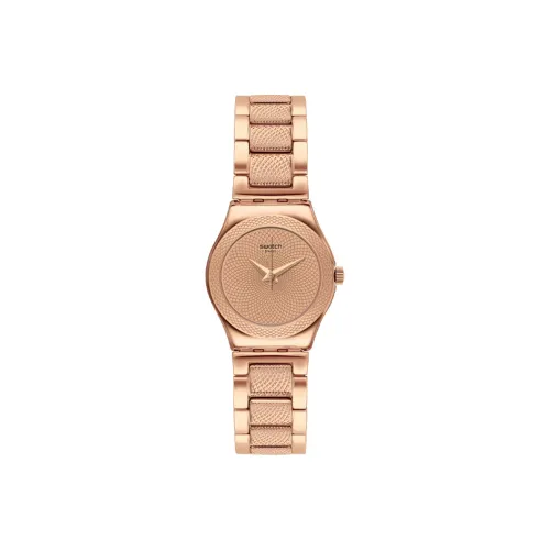 SWATCH Irony Collection Кварцевый механизм Женские часы 28,7 мм Золотой циферблат Корпус из нержавеющей стали Ремешок из нержавеющей стали