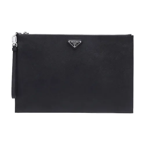 PRADA Кожаный клатч большой мужской черный
